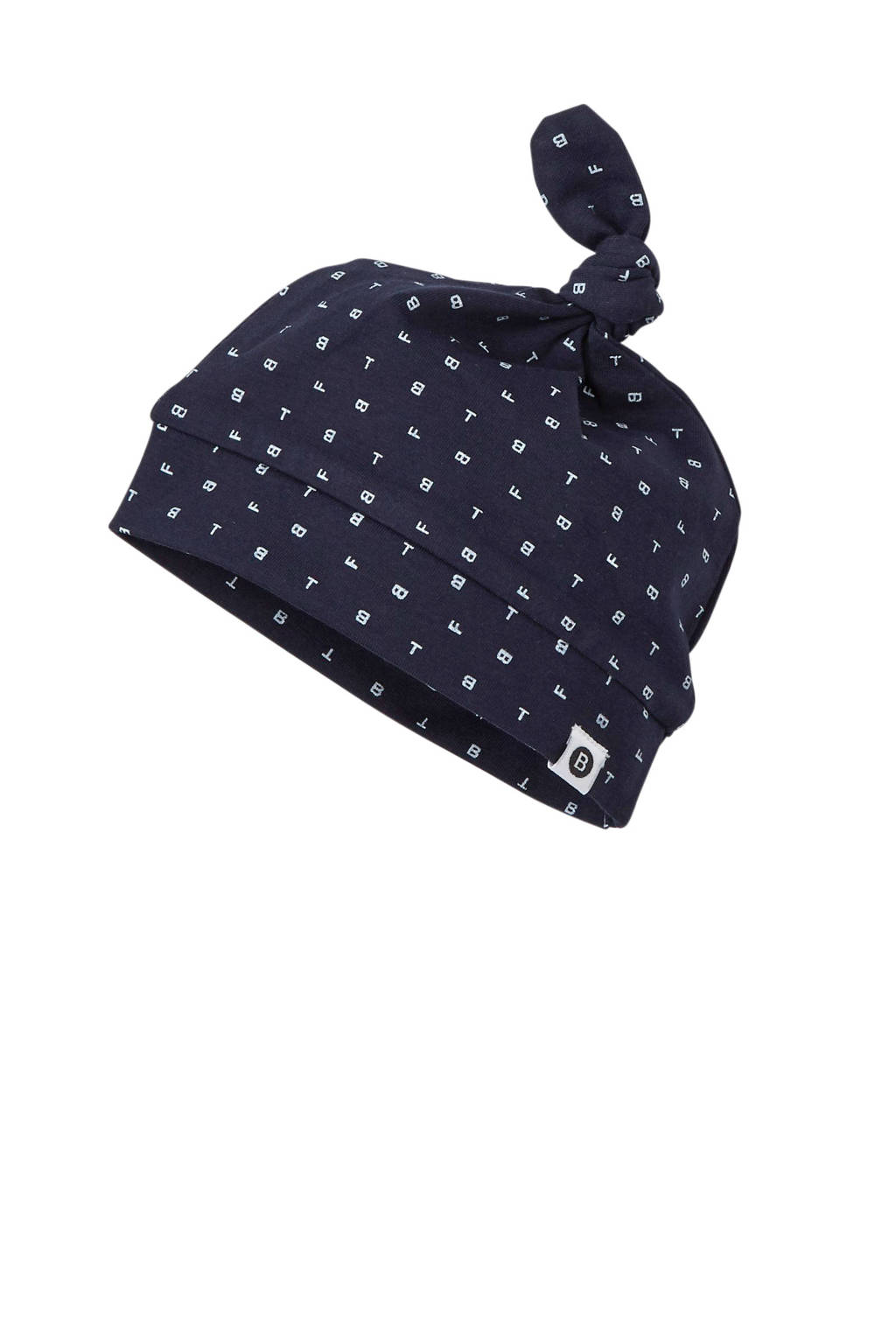 born to be famous. newborn baby muts met all over print blauw, Marine