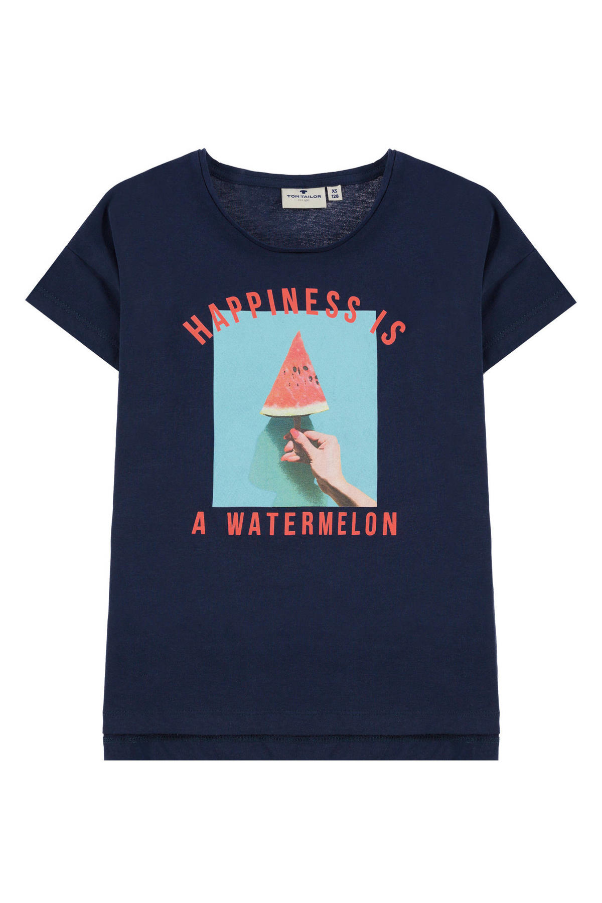 Tom Tailor T-shirt met printopdruk donkerblauw wehkamp