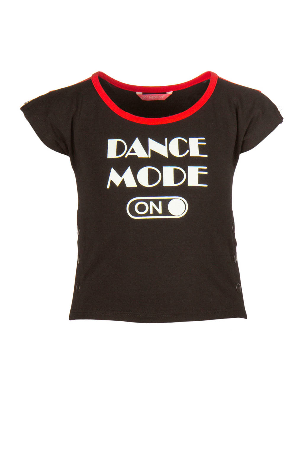 Papillon sport T-shirt zwart/rood/wit, Zwart
