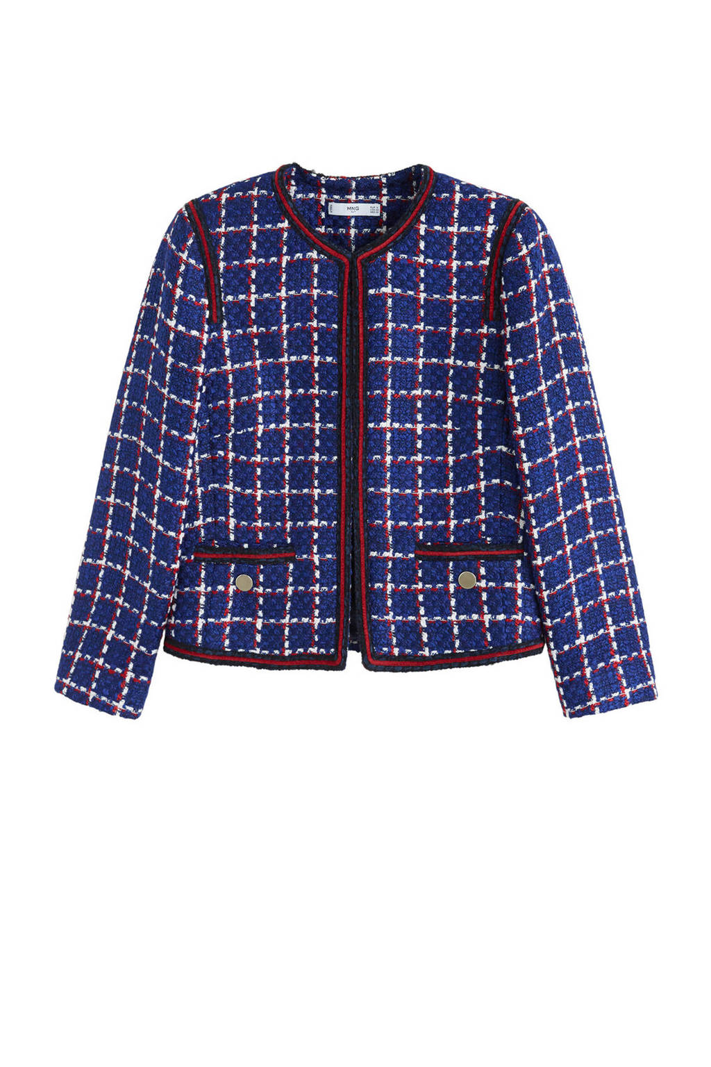 Mango vestje met ruitprint blauw, Blauw