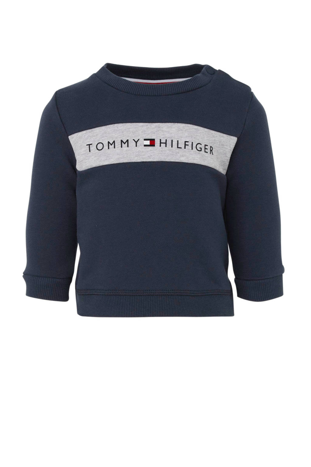 Vijftig slepen zaterdag Tommy Hilfiger baby sweater met logo donkerblauw | wehkamp