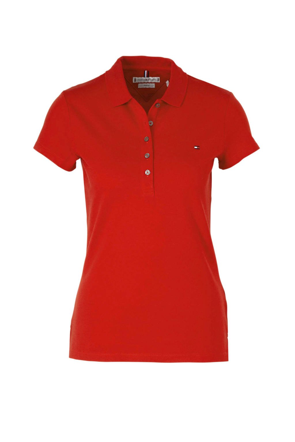 Tommy Hilfiger polo slim fit rood wehkamp