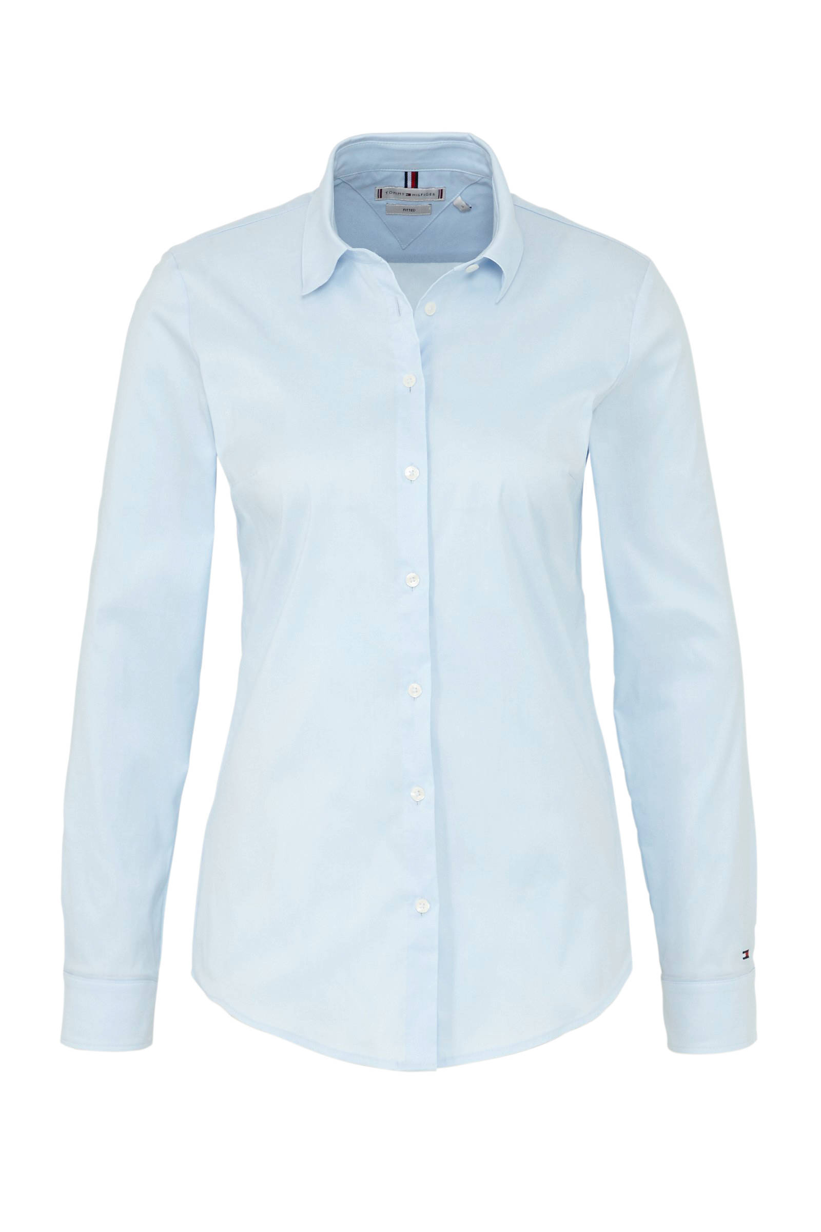 Tommy Hilfiger slim fit blouse blauw | wehkamp