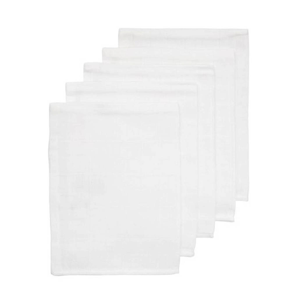 HEMA hydrofiele washandjes wit - set van 5, Wit