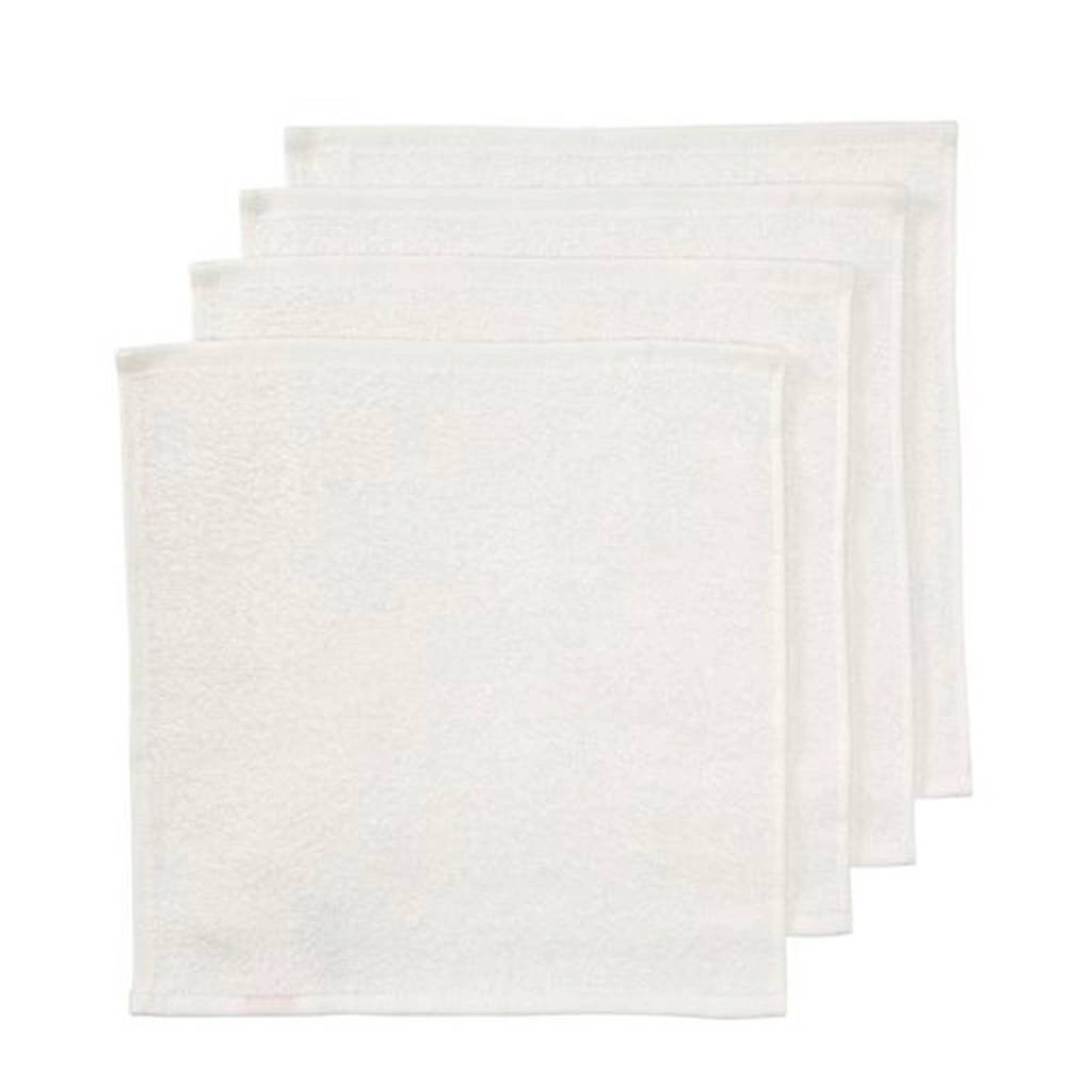 HEMA badstof monddoekje wit - set van 4, Wit