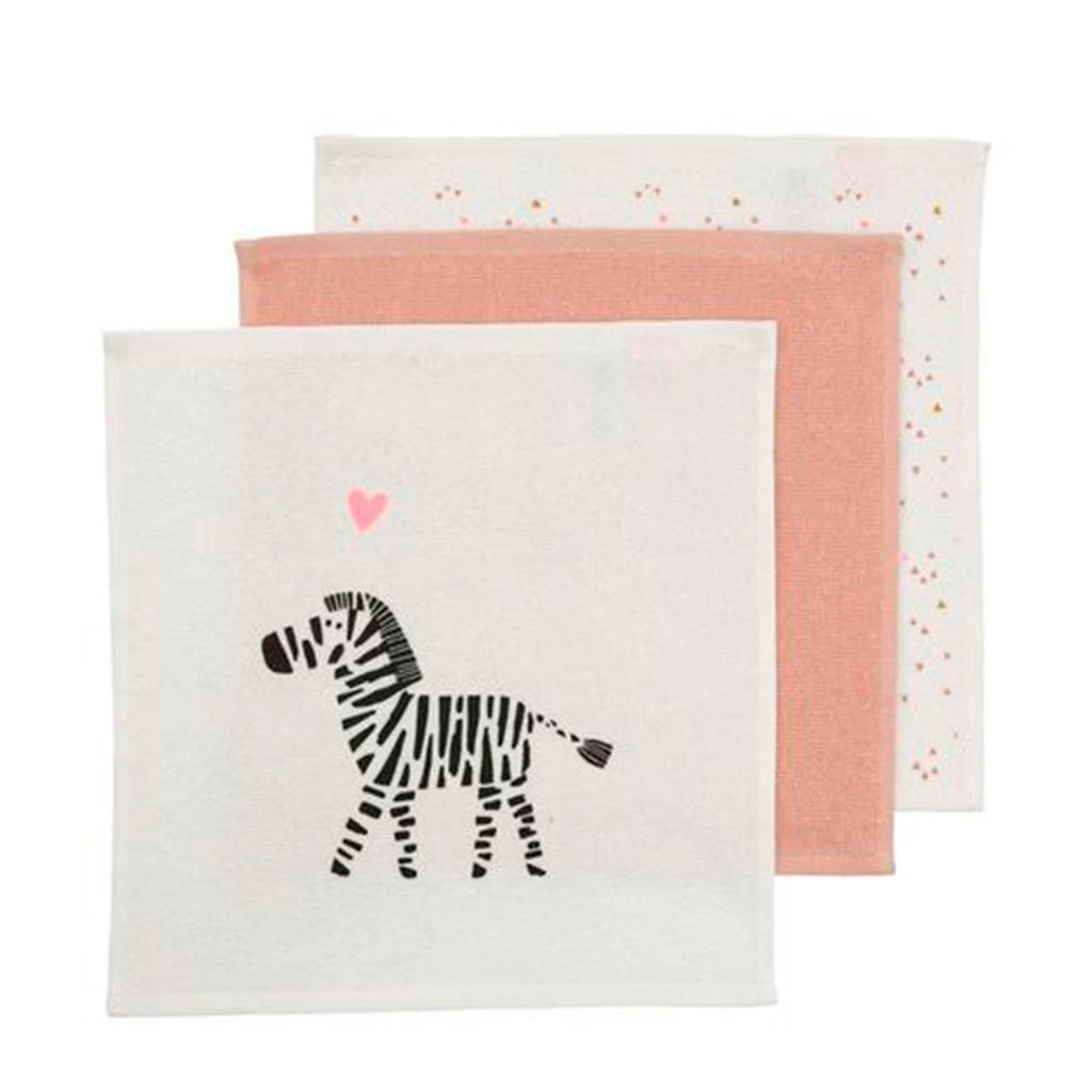 HEMA monddoekjes roze/wit - set van 3, Roze/wit