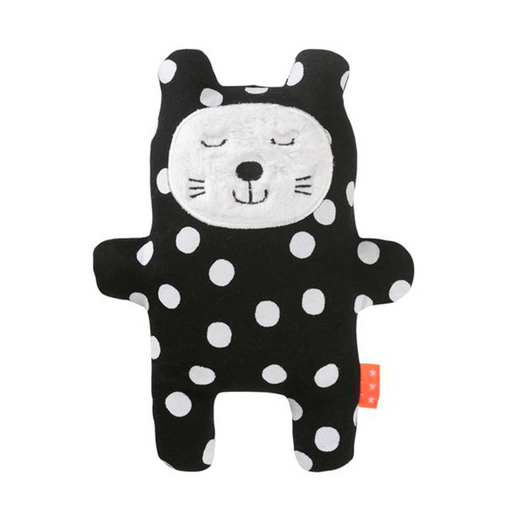 HEMA gestipte baby knuffel 21 cm, Zwart/wit