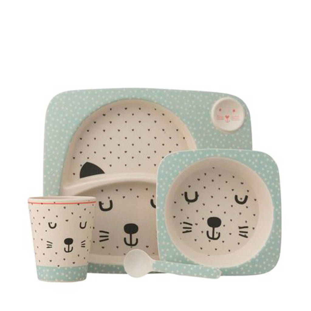 HEMA babyservies bamboe, Blauw