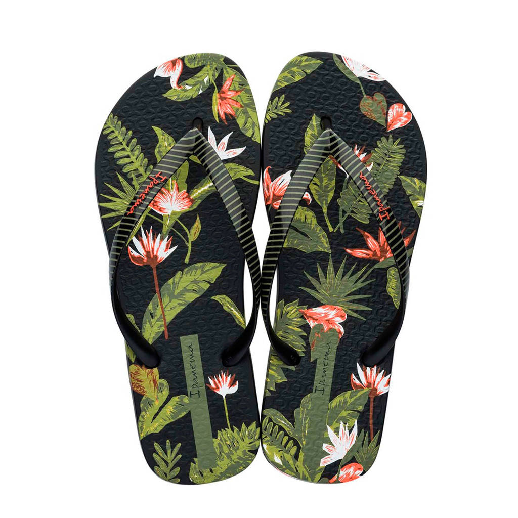 Ipanema I Love Tropical teenslippers zwart/groen, Zwart/groen