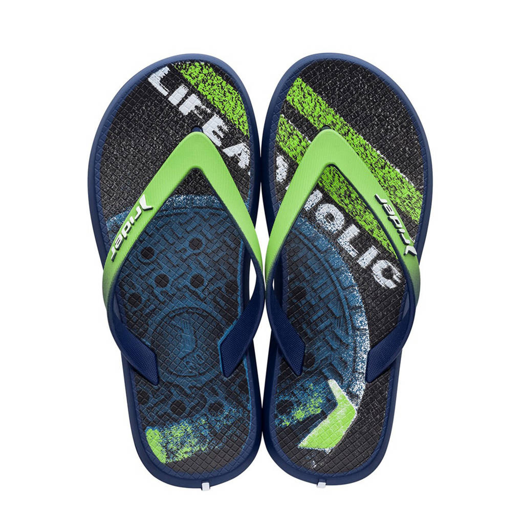 Rider Energy teenslippers groen/donkerblauw, Groen/donkerblauw