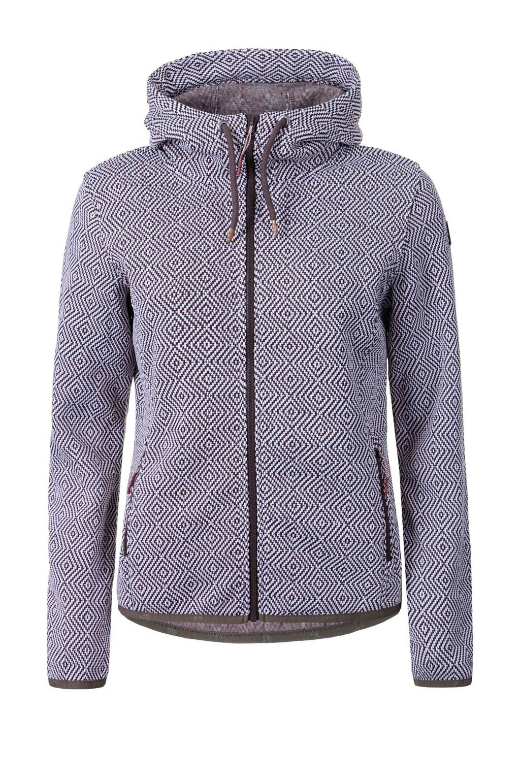 Icepeak outdoor fleecevest Lotte bruin/wit, Bruin/wit