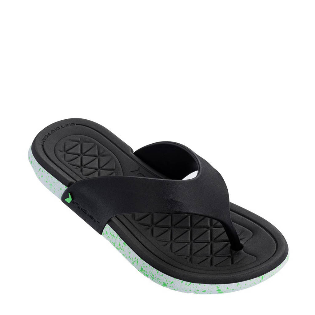 Rider Infinity teenslippers zwart, Zwart/wit