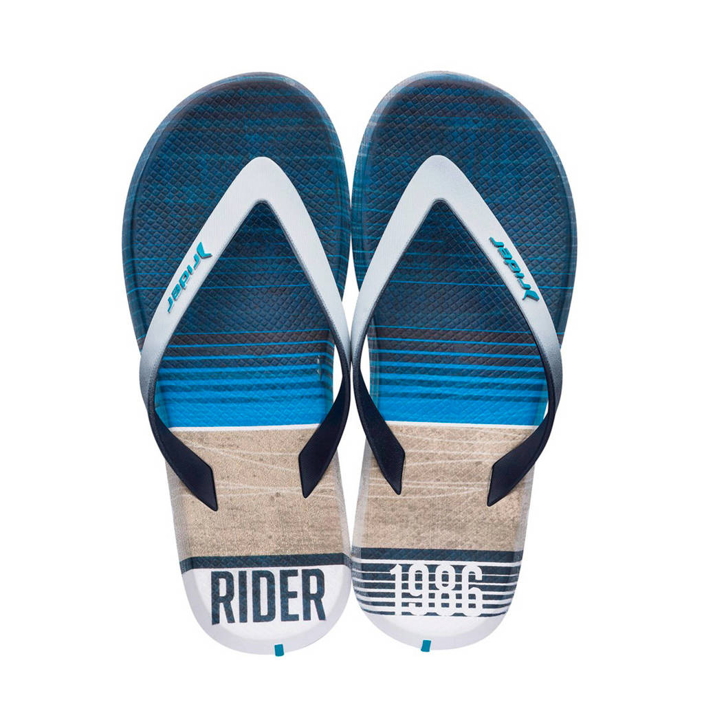 Rider   R1 Energy teenslippers wit/blauw