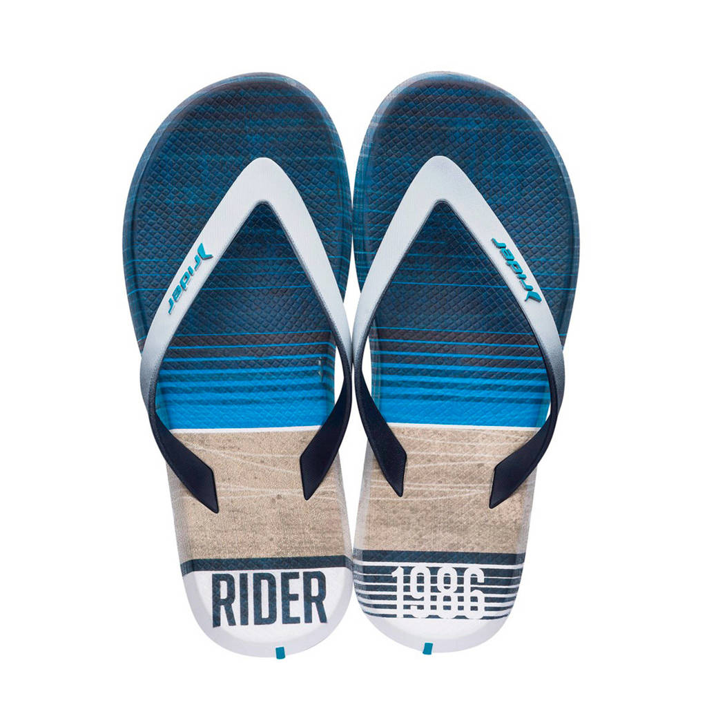 Rider R1 Energy teenslippers wit/blauw, Wit/blauw