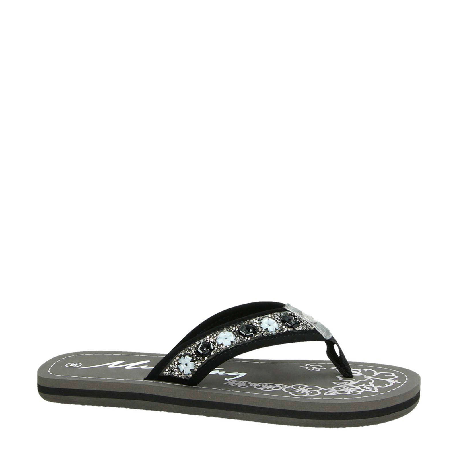 Mustang teenslippers zwart | wehkamp