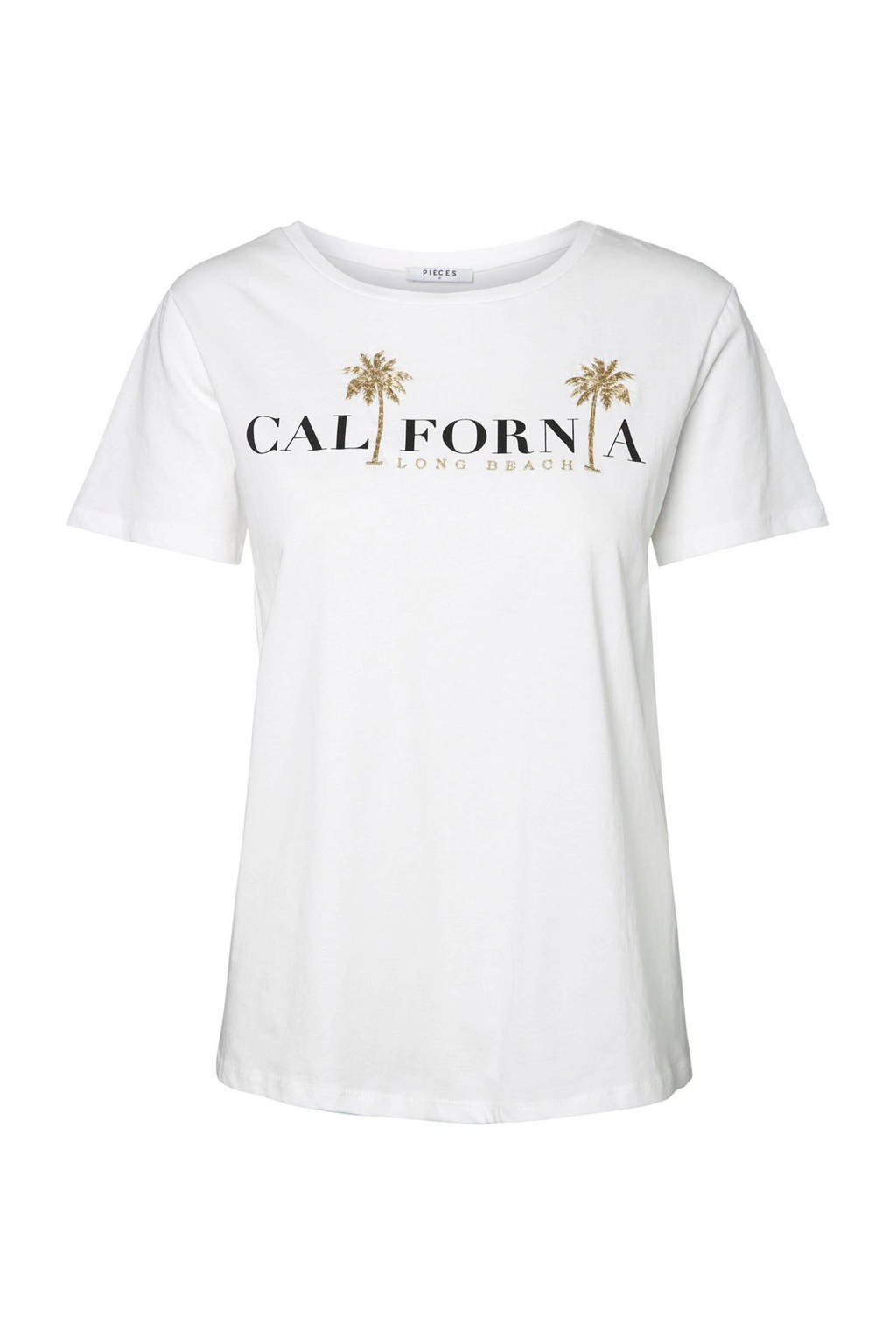 Pieces T-shirt met printopdruk wit, Wit