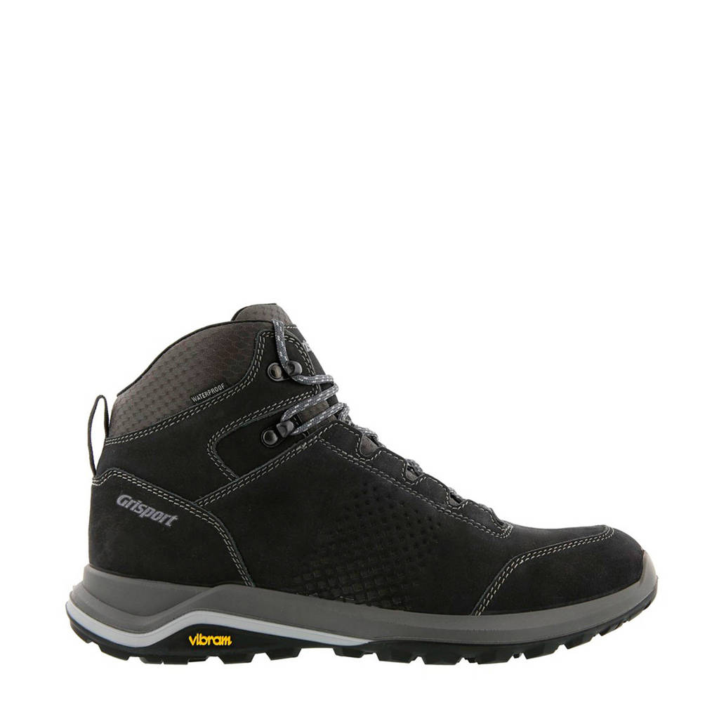 Grisport Bozen Mid nubuck wandelschoenen zwart, Black