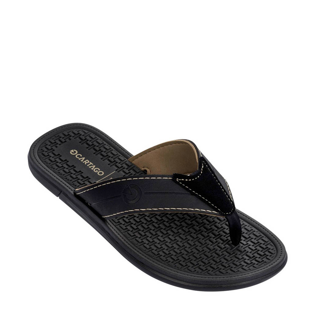 Cartago Mali teenslippers donkerbruin/zwart, Donkerbruin/zwart