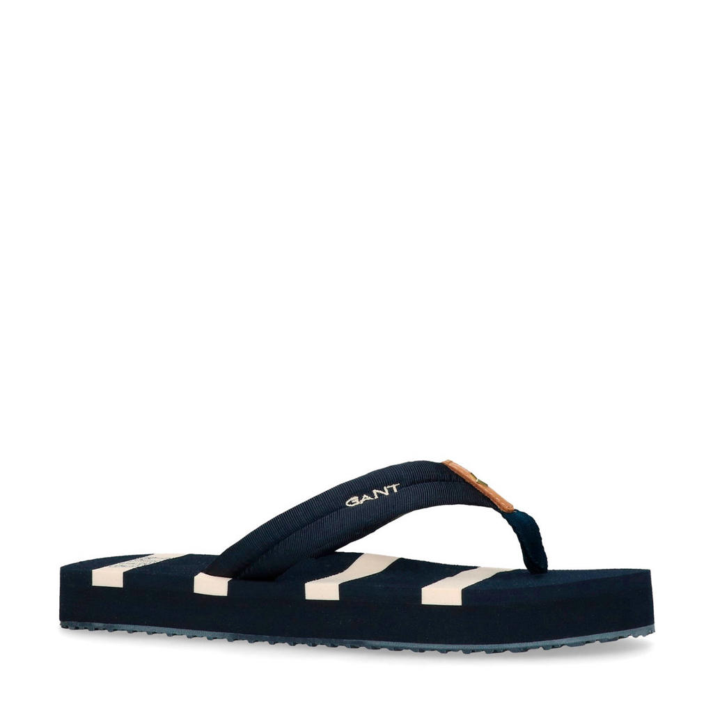 GANT teenslippers donkerblauw/wit