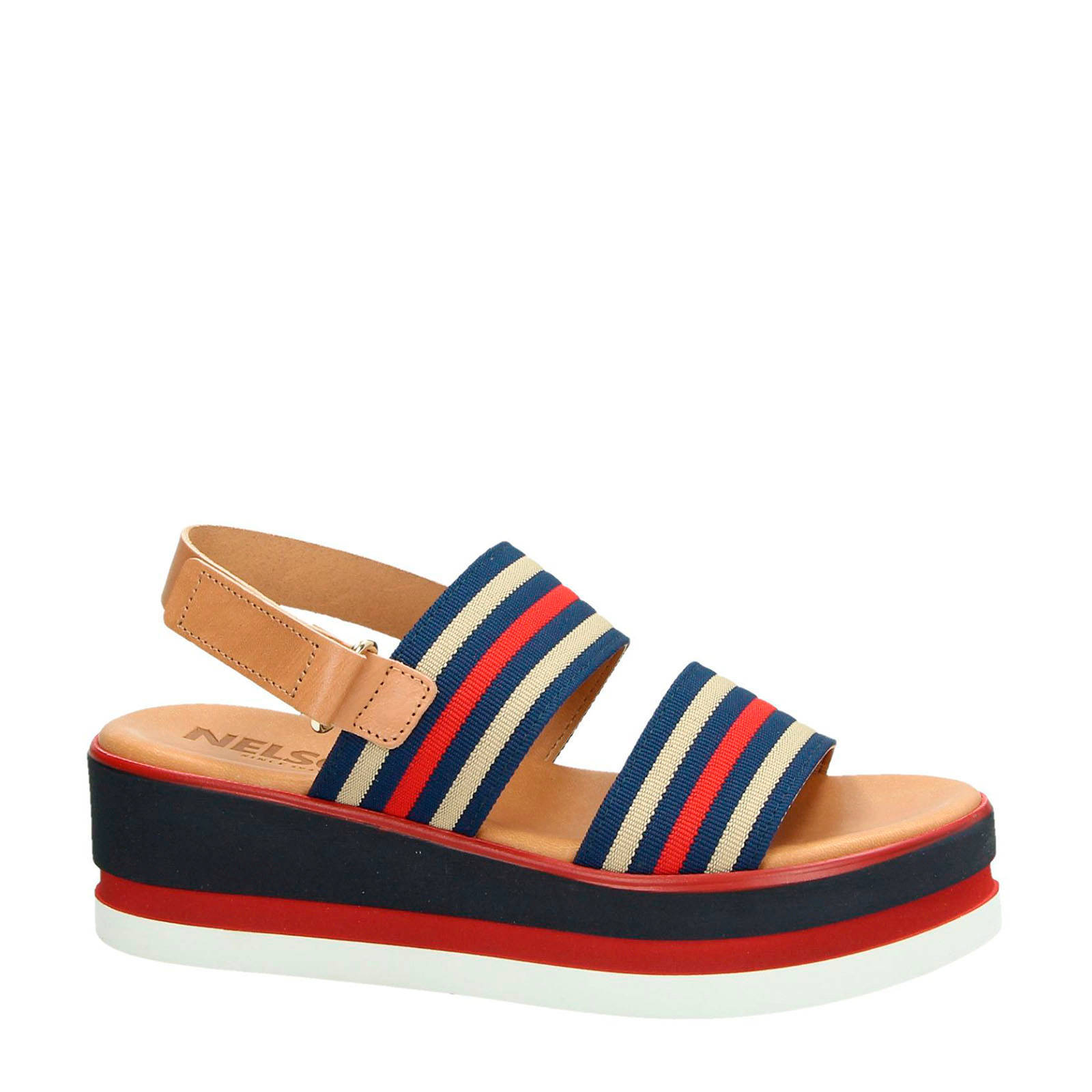 Gabor Dames Plateau sandalen Blauw - Schoenen.nl