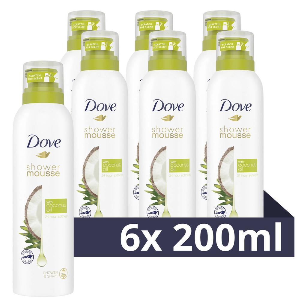 Dove Coconut Oil doucheschuim - 6 x 200 ml