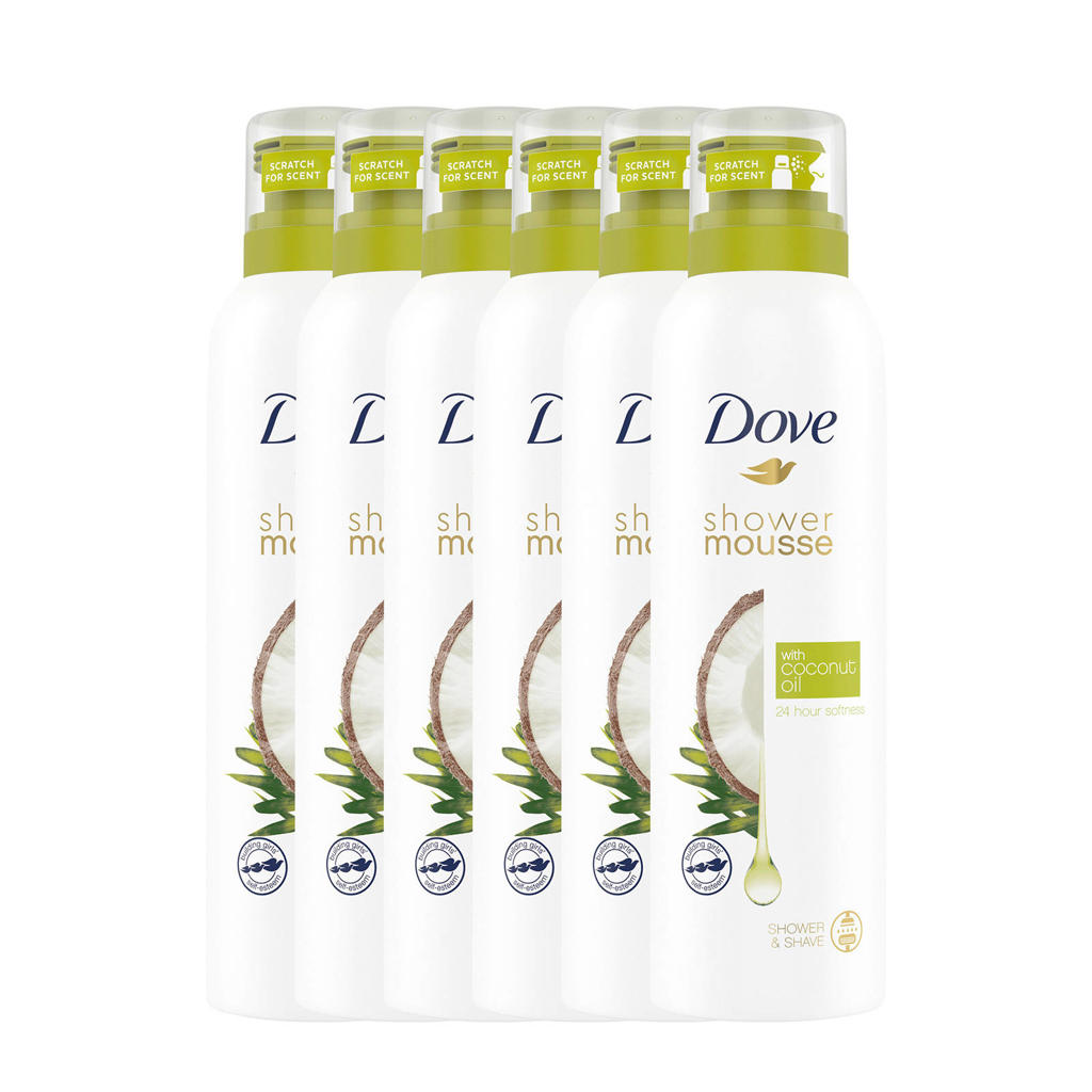 Dove Coconut Oil doucheschuim - 6x200 ml - voordeelverpakking