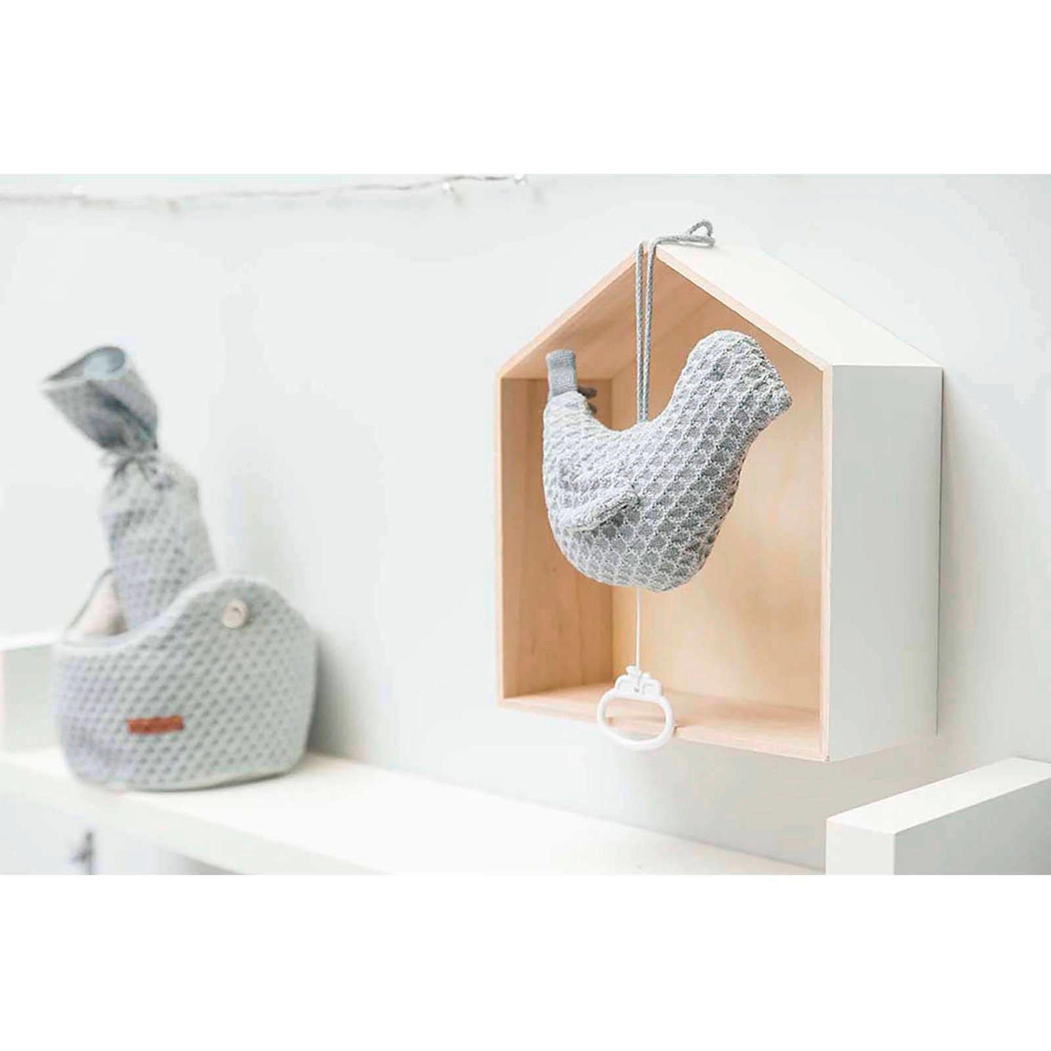 Baby's Only Sun muziekdoos vogel zilvergrijs - Afbeelding 2