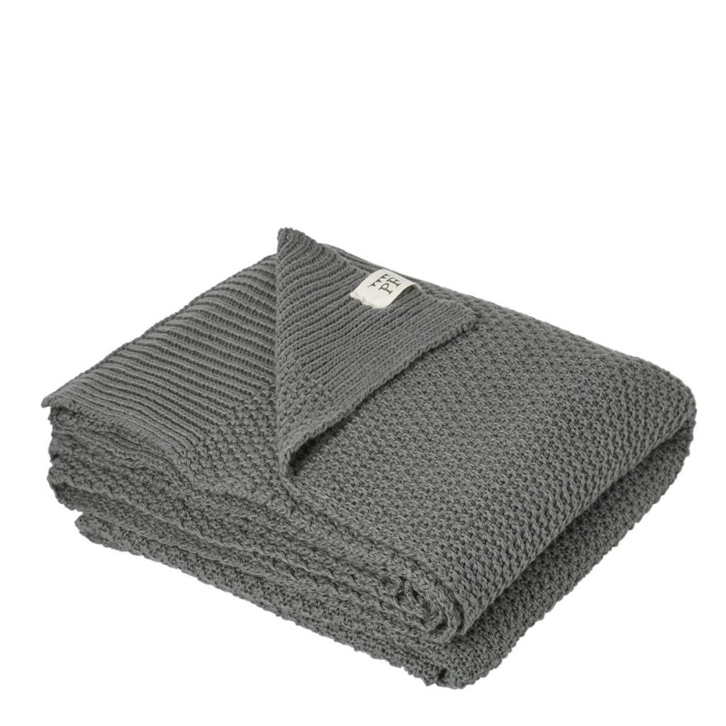 Petit Filippe gebreide baby deken grijs 130x80 cm, Grijs