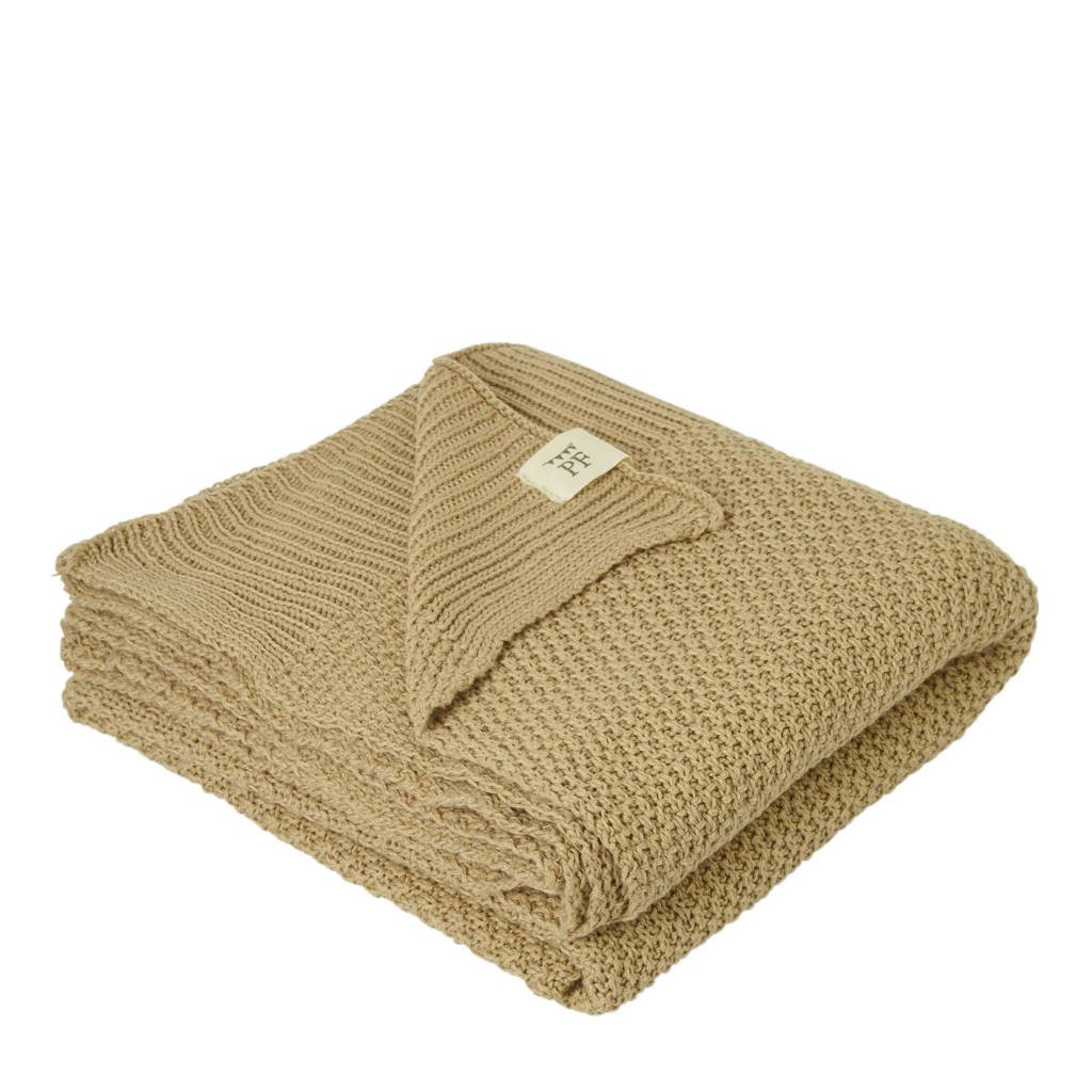 Petit Filippe gebreide baby deken donkerbeige 130x80 cm, Donkerbeige