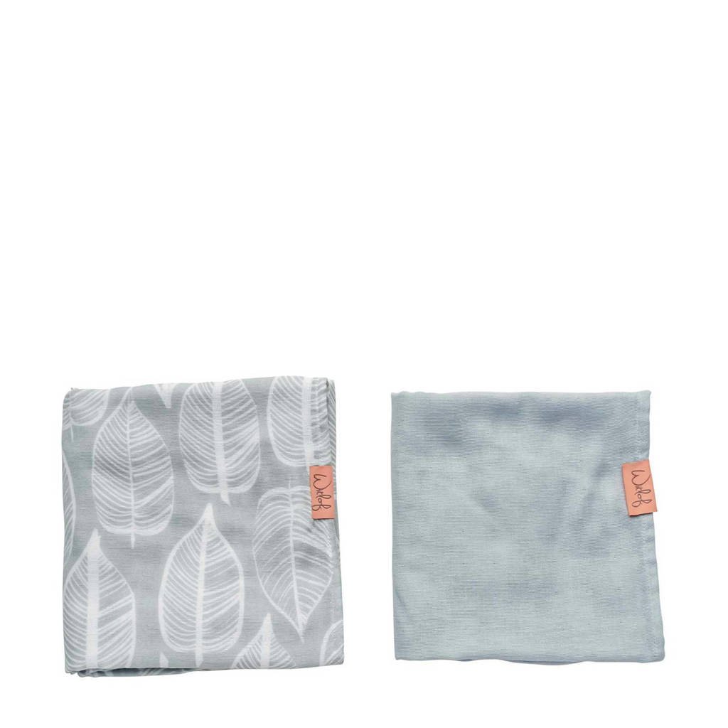 Witlof for kids hydrofiele doek 80x80 cm Beleaf warm grey - set van 2, Grijs