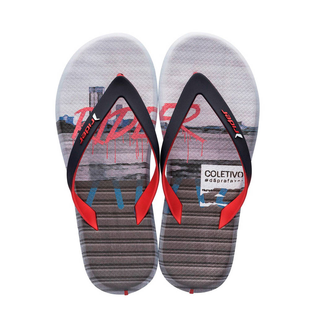 Rider R1 Energy teenslippers donkerblauw/rood, Donkerblauw/rood/grijs
