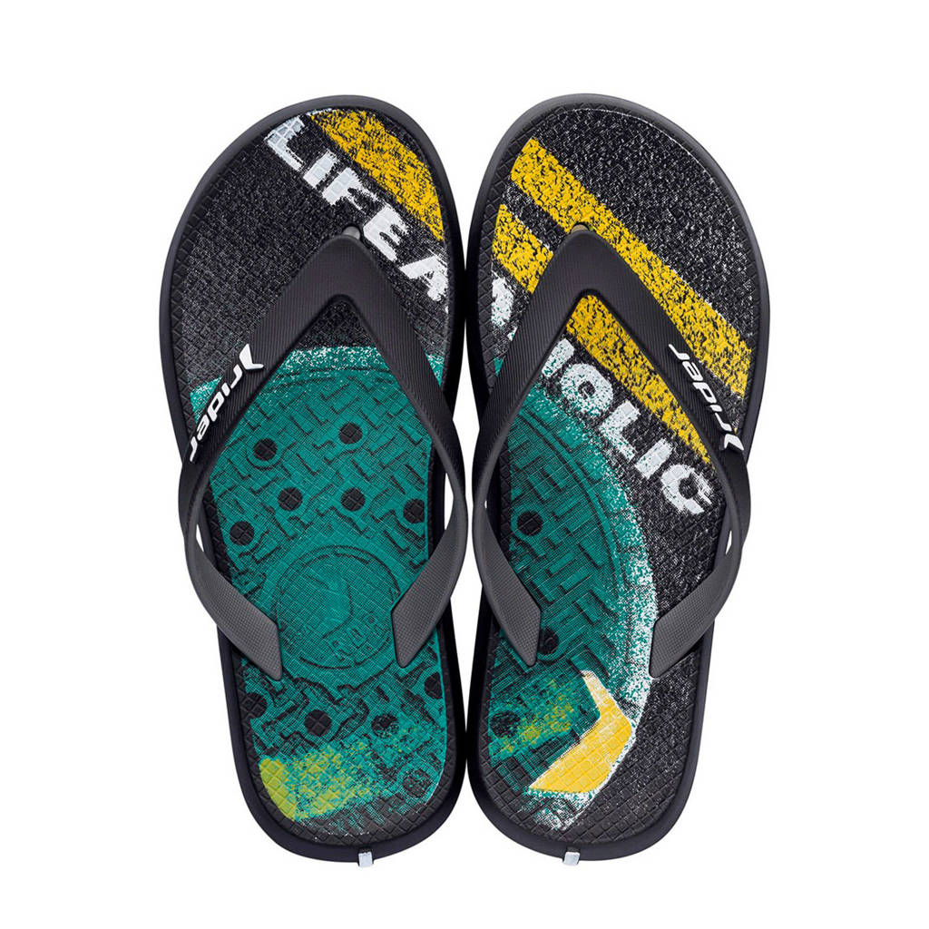 Rider Energy teenslippers grijs/geel, Grijs/geel