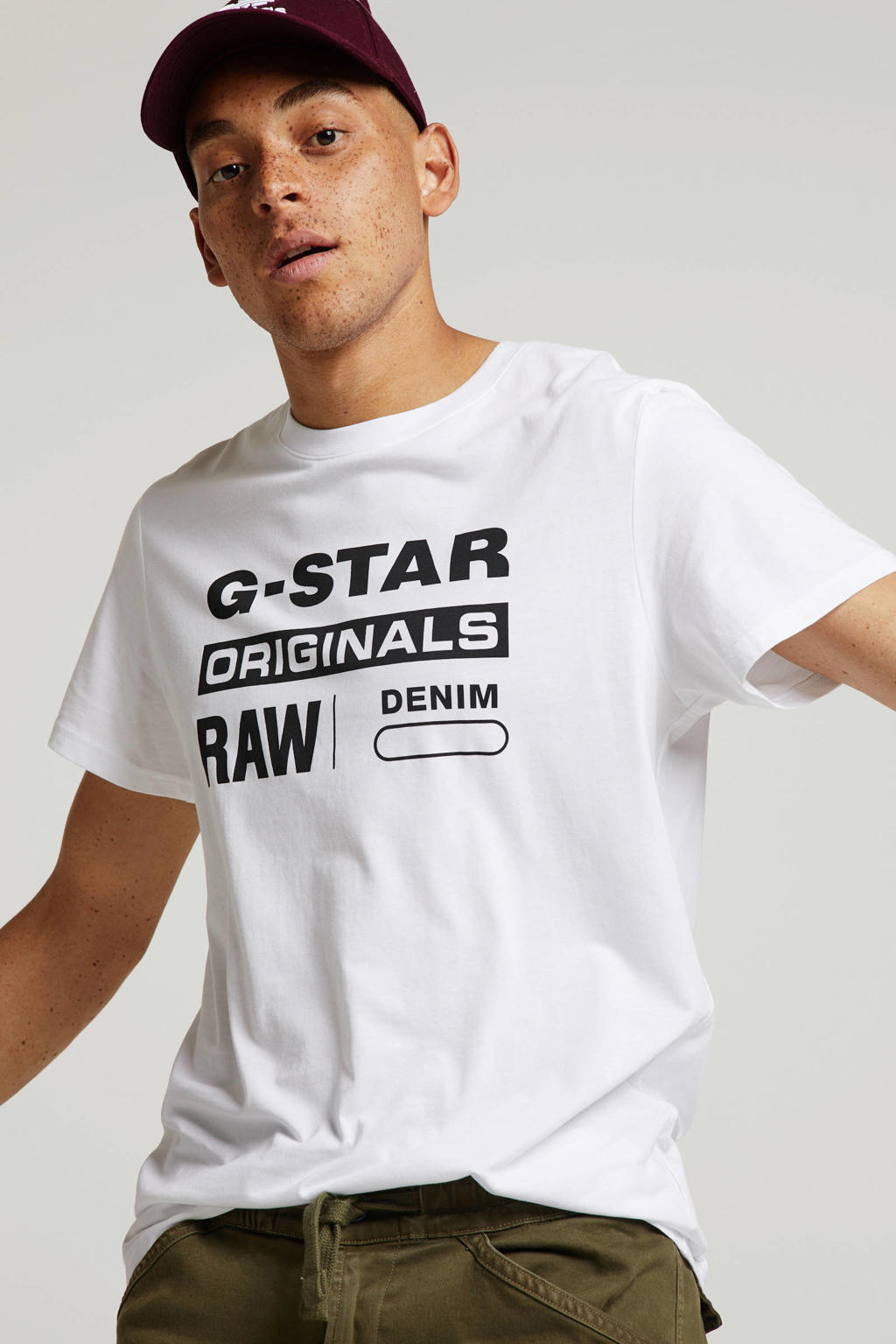 G-Star RAW T-shirt van biologisch katoen wit