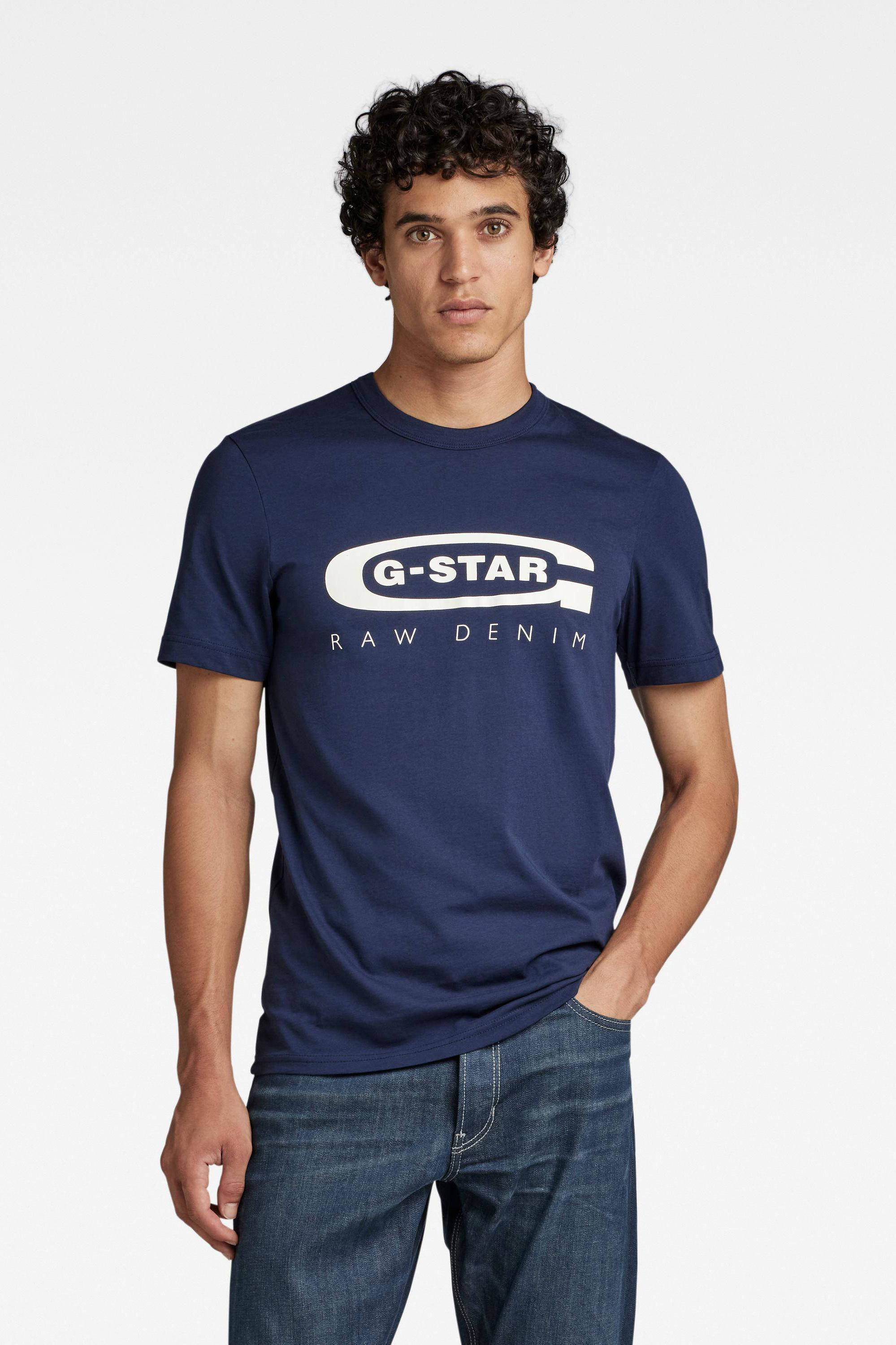 G Star RAW T shirt met logo donkerblauw wehkamp