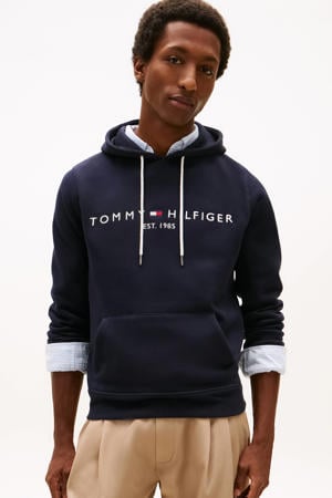 hoodie met logo donkerblauw