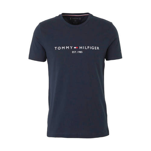 Tommy Hilfiger T-shirt van katoen donkerblauw afbeelding