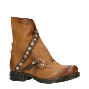 259268 leren bikerboots bruin