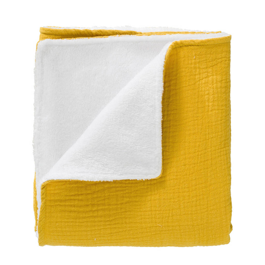 Cottonbaby baby wiegdeken soft 75x90 cm okergeel, Okergeel