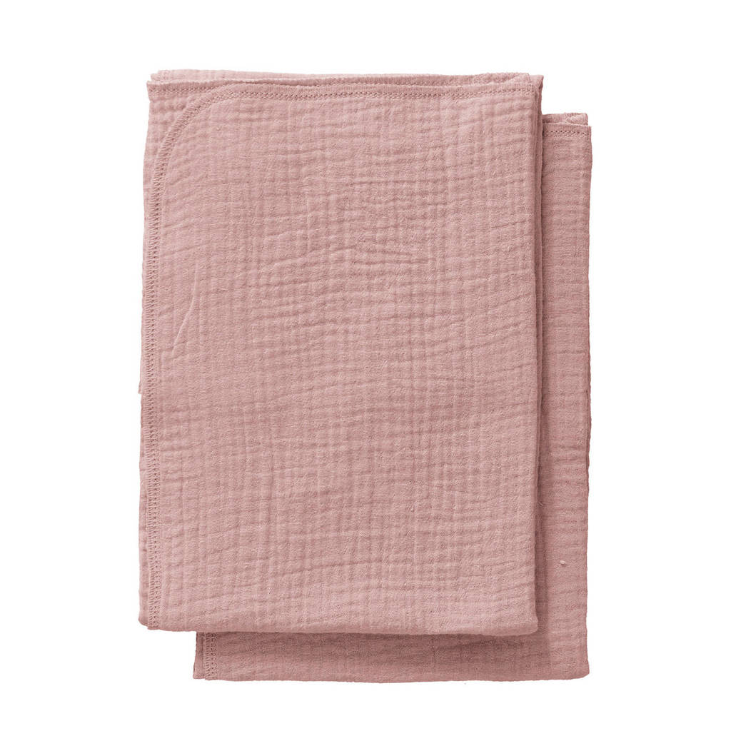 Cottonbaby hydrofiele multidoek soft S 60x70 cm - set van 2, Oudroze
