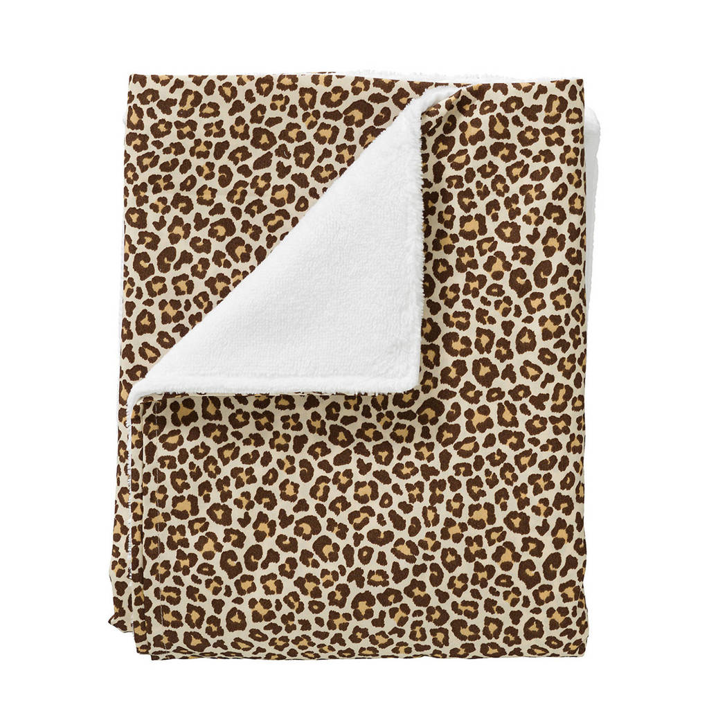 Cottonbaby baby wiegdeken 75x90 cm panter bruin, Bruin