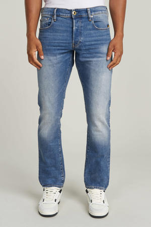 3301 straight tapered fit jeans worn in azure