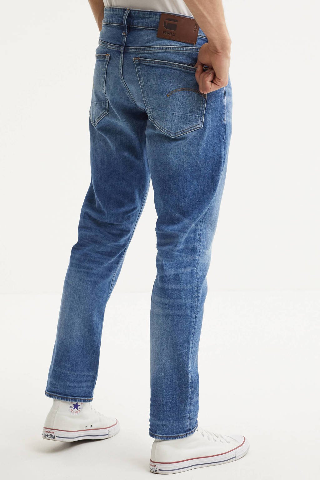 GStar RAW 3301 straight tapered fit jeans worn in azure wehkamp