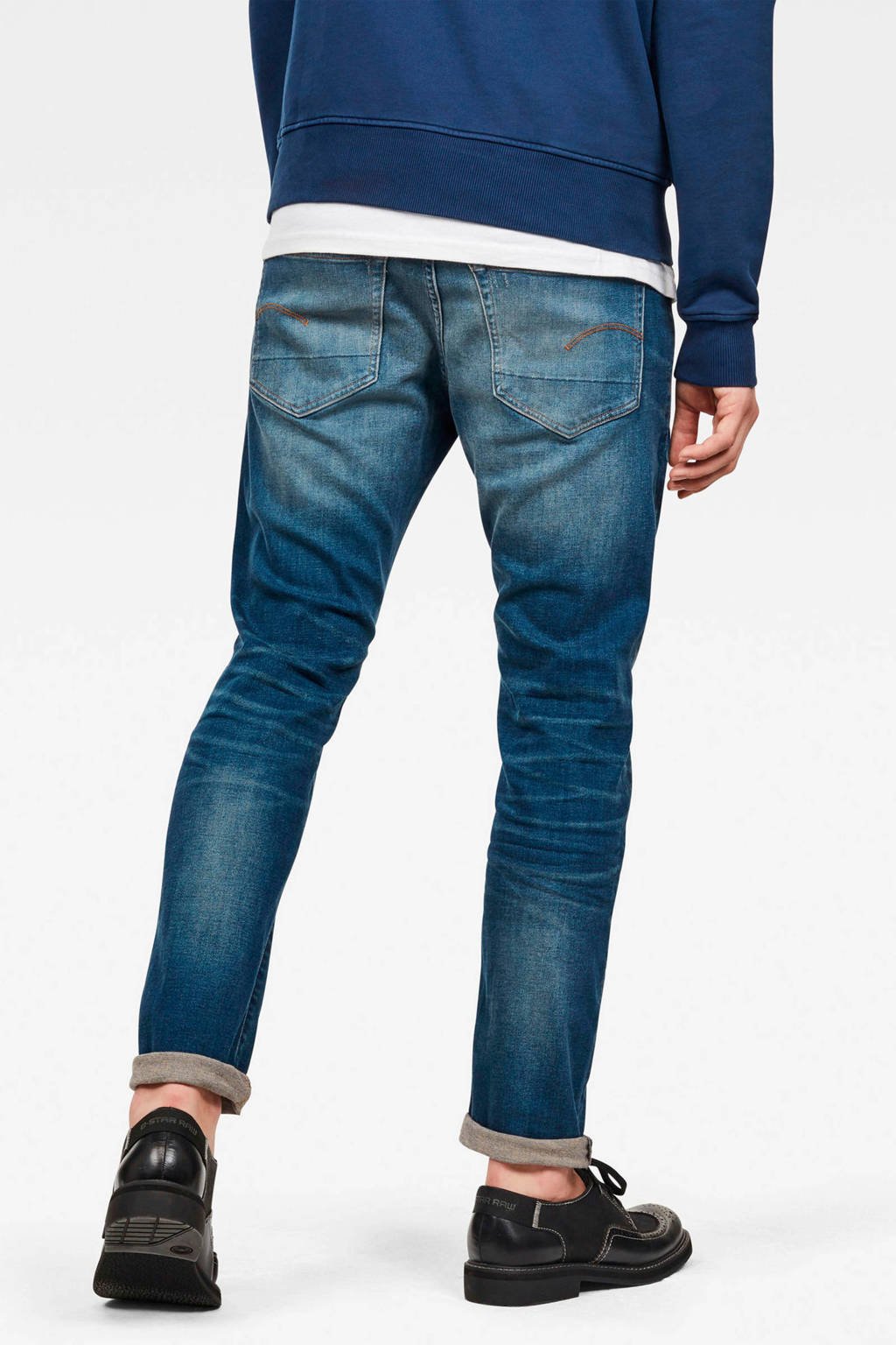 GStar RAW slim fit jeans 3301 Worker blue faded wehkamp