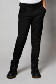 thumbnail: Zwarte meisjes KIDS ONLY broek van viscose met regular fit, regular waist, elastische tailleband met koord en effen