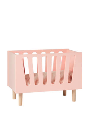houten poppenbed roze