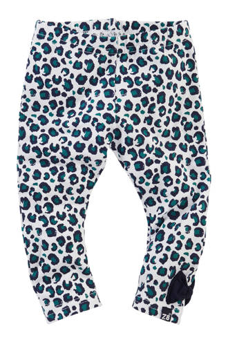 legging Teddie met dierenprint wit/groen