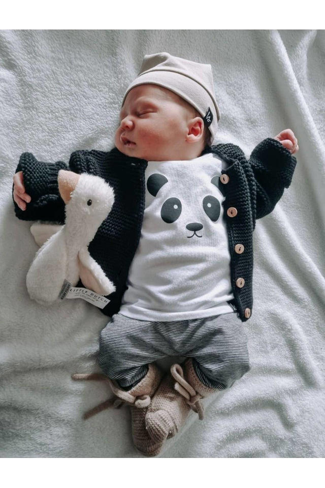 soort Ophef Kinderrijmpjes Babystyling baby basic longsleeve Panda met printopdruk wit | wehkamp