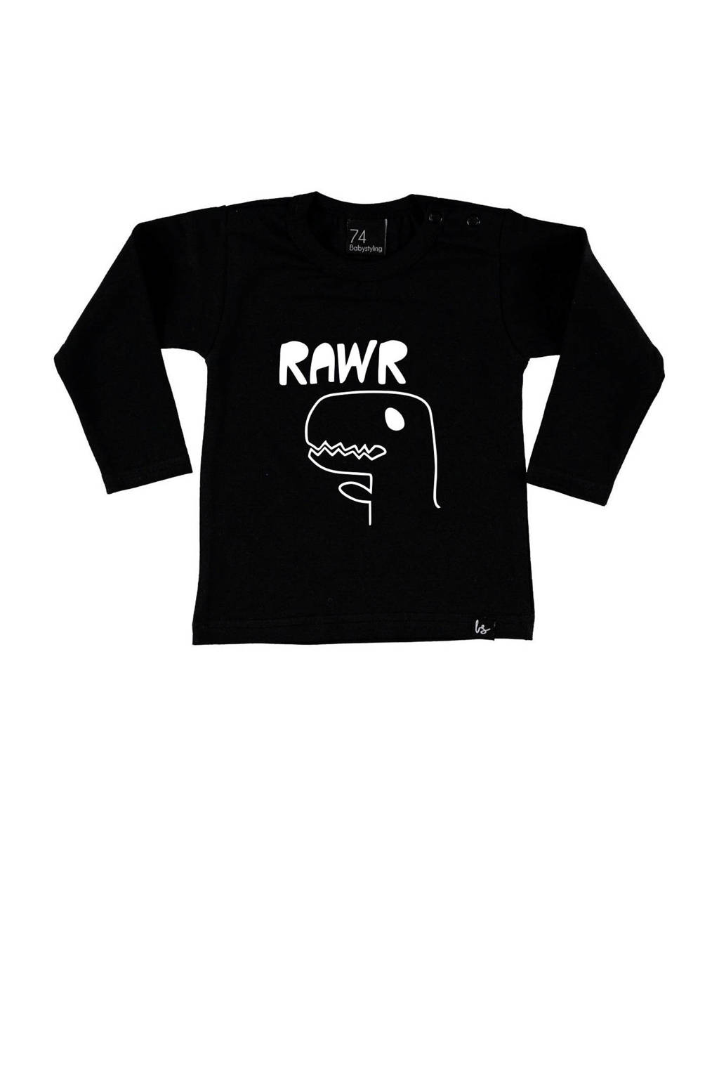 Babystyling baby longsleeve met biologisch katoen zwart, Zwart