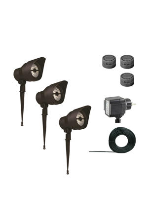 12V tuinspot Derby (set van 3) met trafo