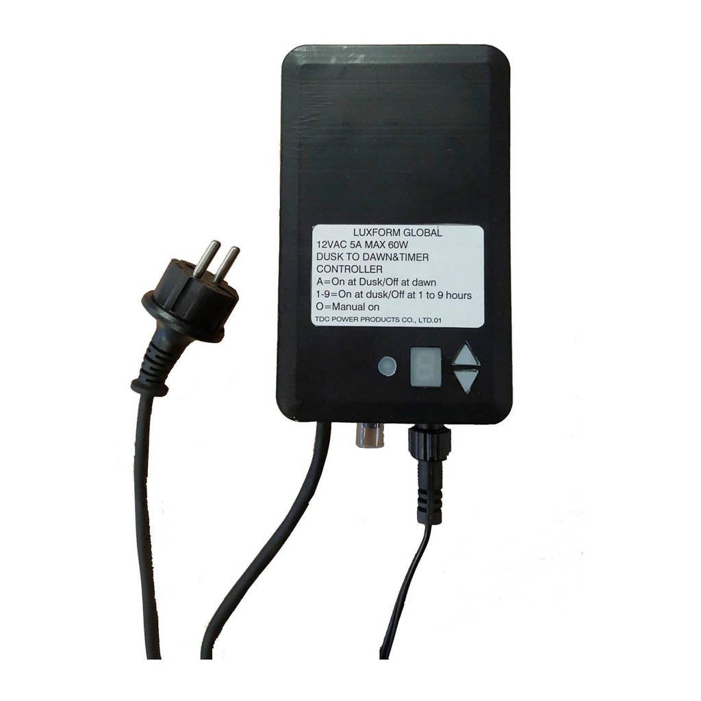 Luxform 12V Transformator 60W incl. Timer 12V transformator 60W incl. timer, Zwart
